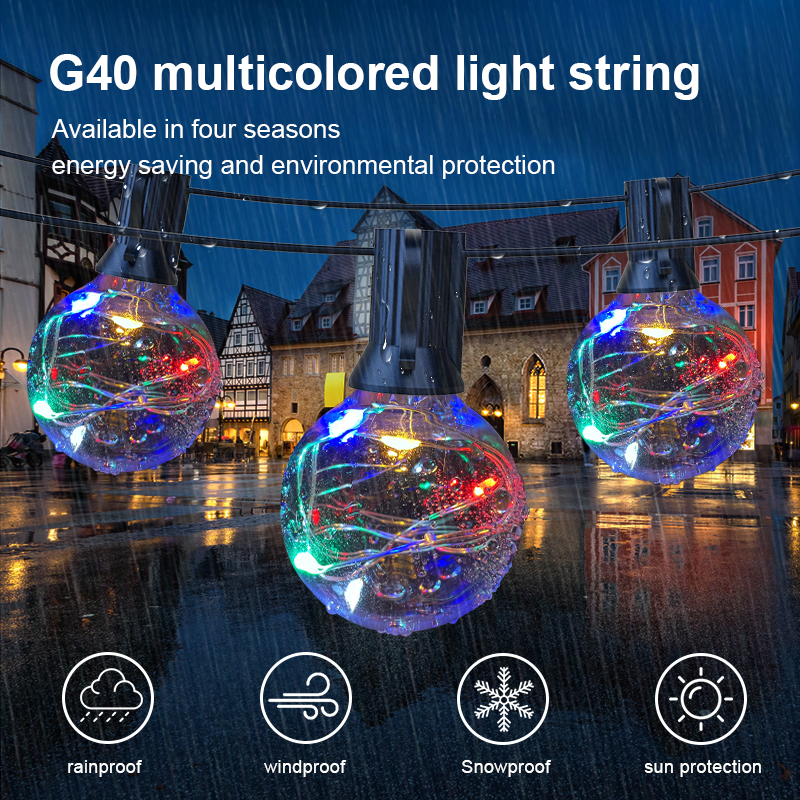 HCP082  G40彩色铜线灯串